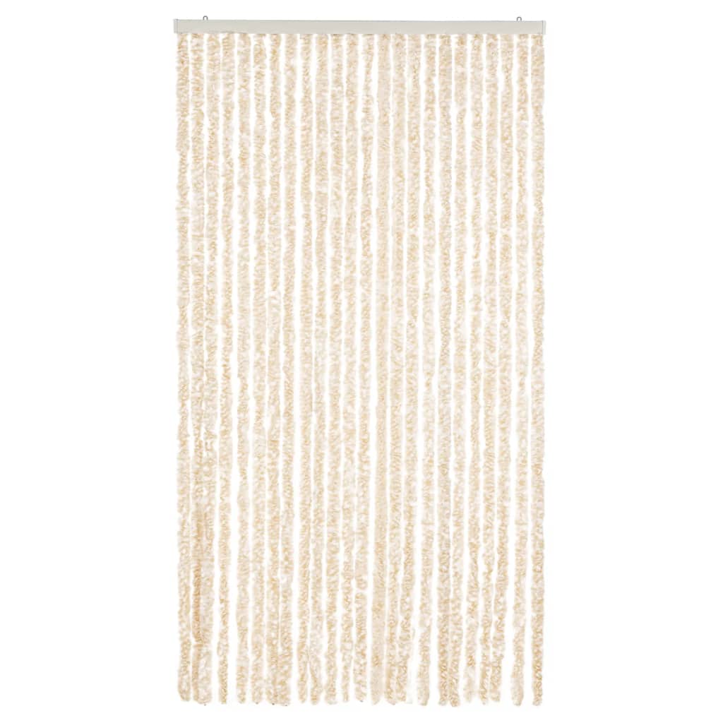 vidaXL Zasłona przeciwko owadom, beżowo-biała, 100x200 cm, szenil