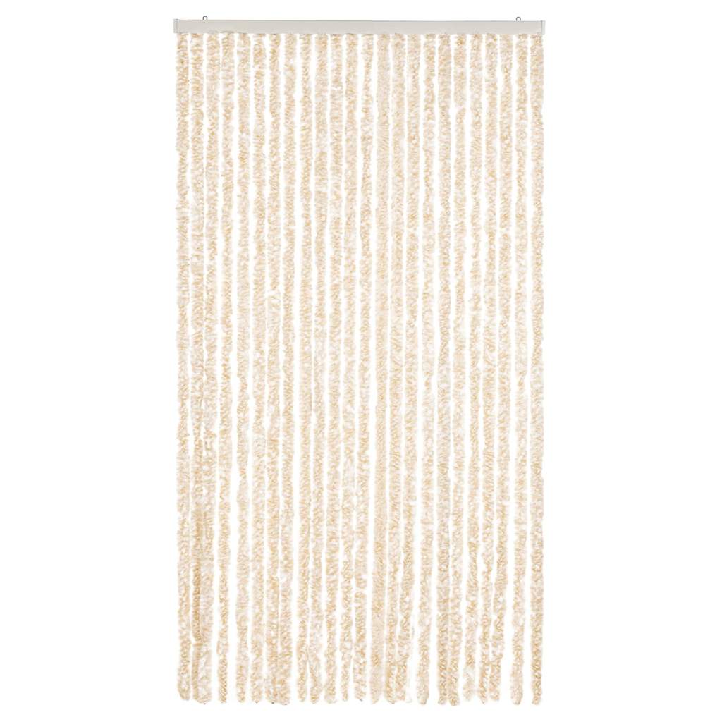 vidaXL Zasłona przeciwko owadom, beżowo-biała, 100x230 cm, szenil
