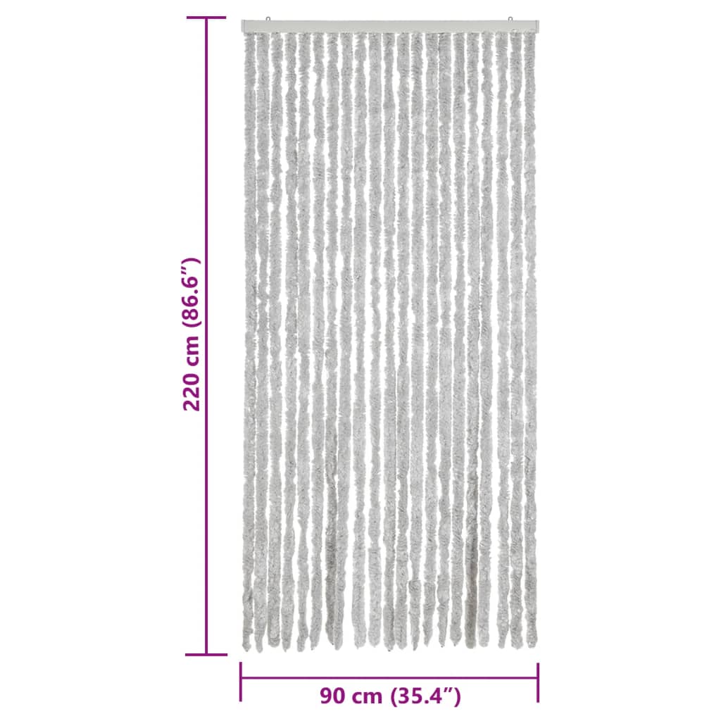 vidaXL Zasłona przeciwko owadom, szara, 90x220 cm, szenil