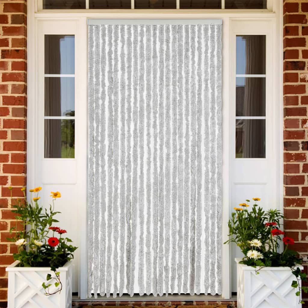 vidaXL Zasłona przeciwko owadom, szara, 90x220 cm, szenil