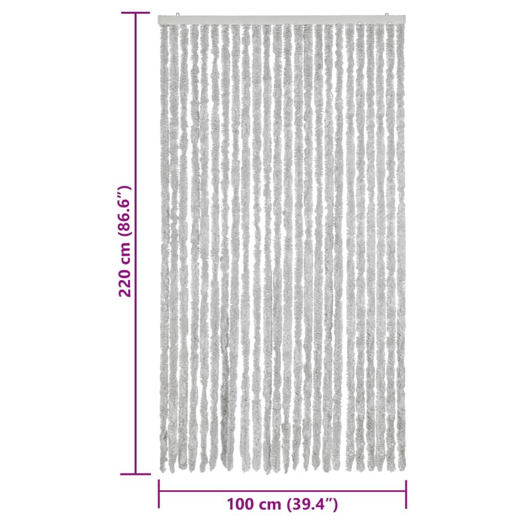 vidaXL Zasłona przeciwko owadom, szara, 100x220 cm, szenil