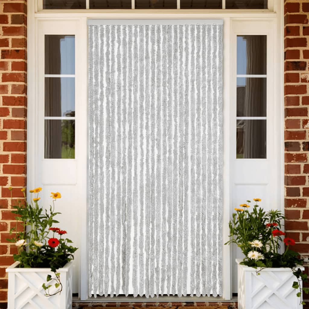 vidaXL Zasłona przeciwko owadom, szara, 100x230 cm, szenil