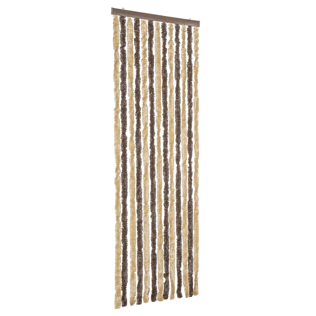 vidaXL Zasłona przeciwko owadom, ciemny brąz i beż, 56x200 cm, szenil
