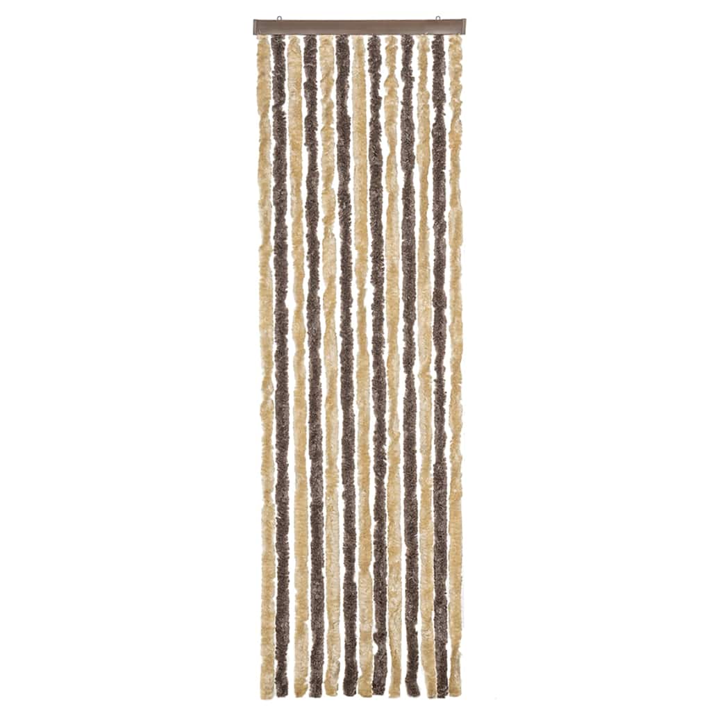 vidaXL Zasłona przeciwko owadom, ciemny brąz i beż, 56x200 cm, szenil