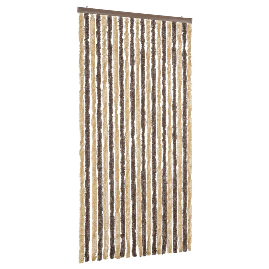 vidaXL Zasłona przeciwko owadom, ciemny brąz i beż, 90x200 cm, szenil