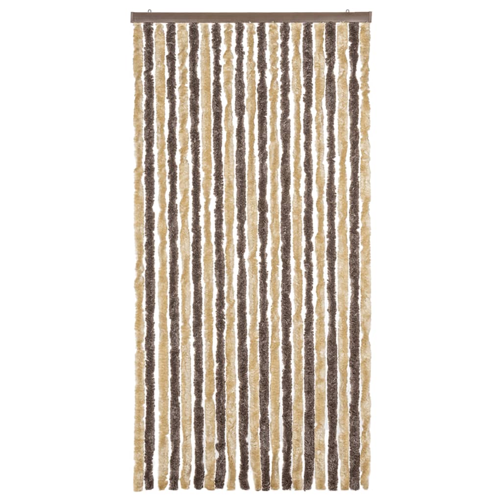 vidaXL Zasłona przeciwko owadom, ciemny brąz i beż, 90x220 cm, szenil