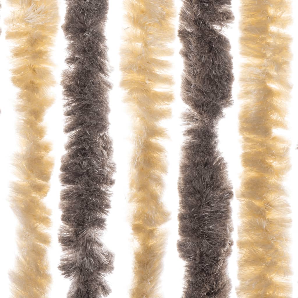 vidaXL Zasłona przeciwko owadom, ciemny brąz i beż, 100x200 cm, szenil