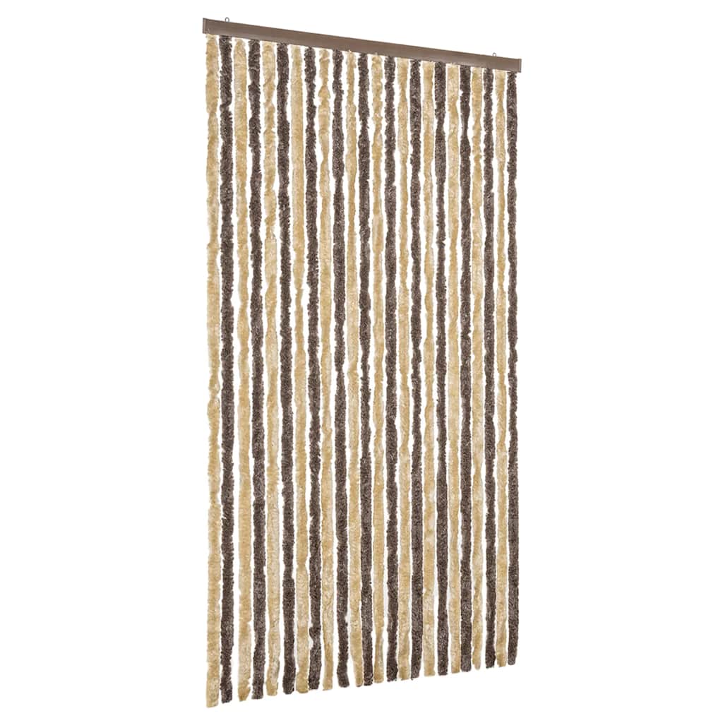 vidaXL Zasłona przeciwko owadom, ciemny brąz i beż, 100x220 cm, szenil