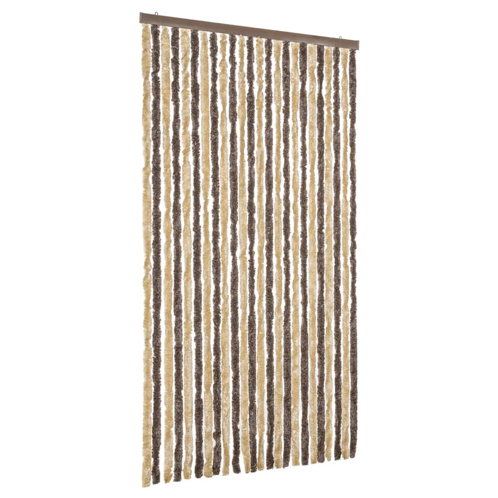 vidaXL Zasłona przeciwko owadom, ciemny brąz i beż, 100x230 cm, szenil