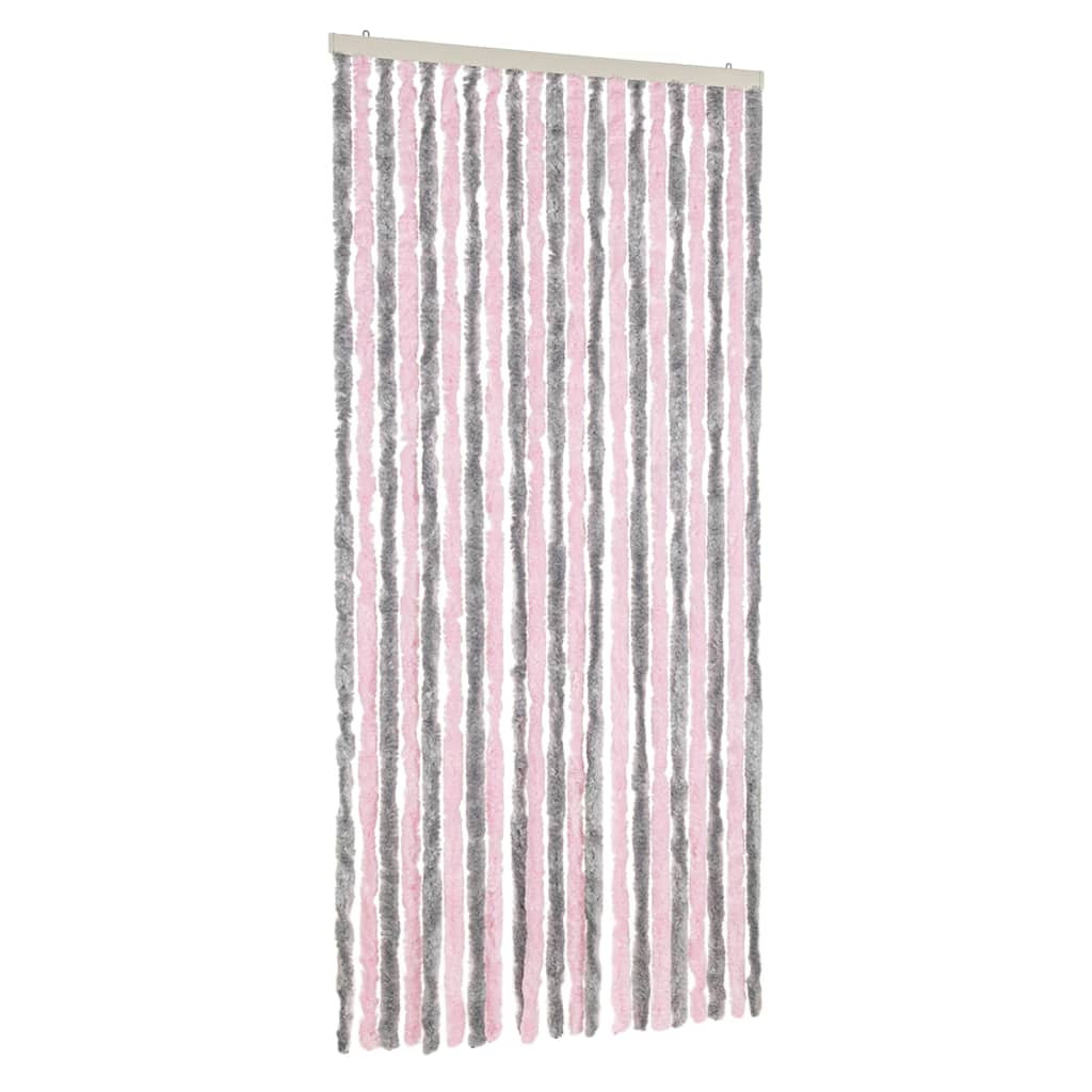vidaXL Zasłona przeciwko owadom, srebrno-różowa, 90x220 cm, szenil
