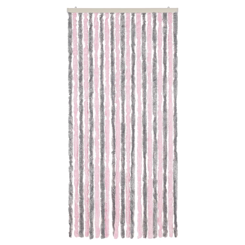 vidaXL Zasłona przeciwko owadom, srebrno-różowa, 90x220 cm, szenil