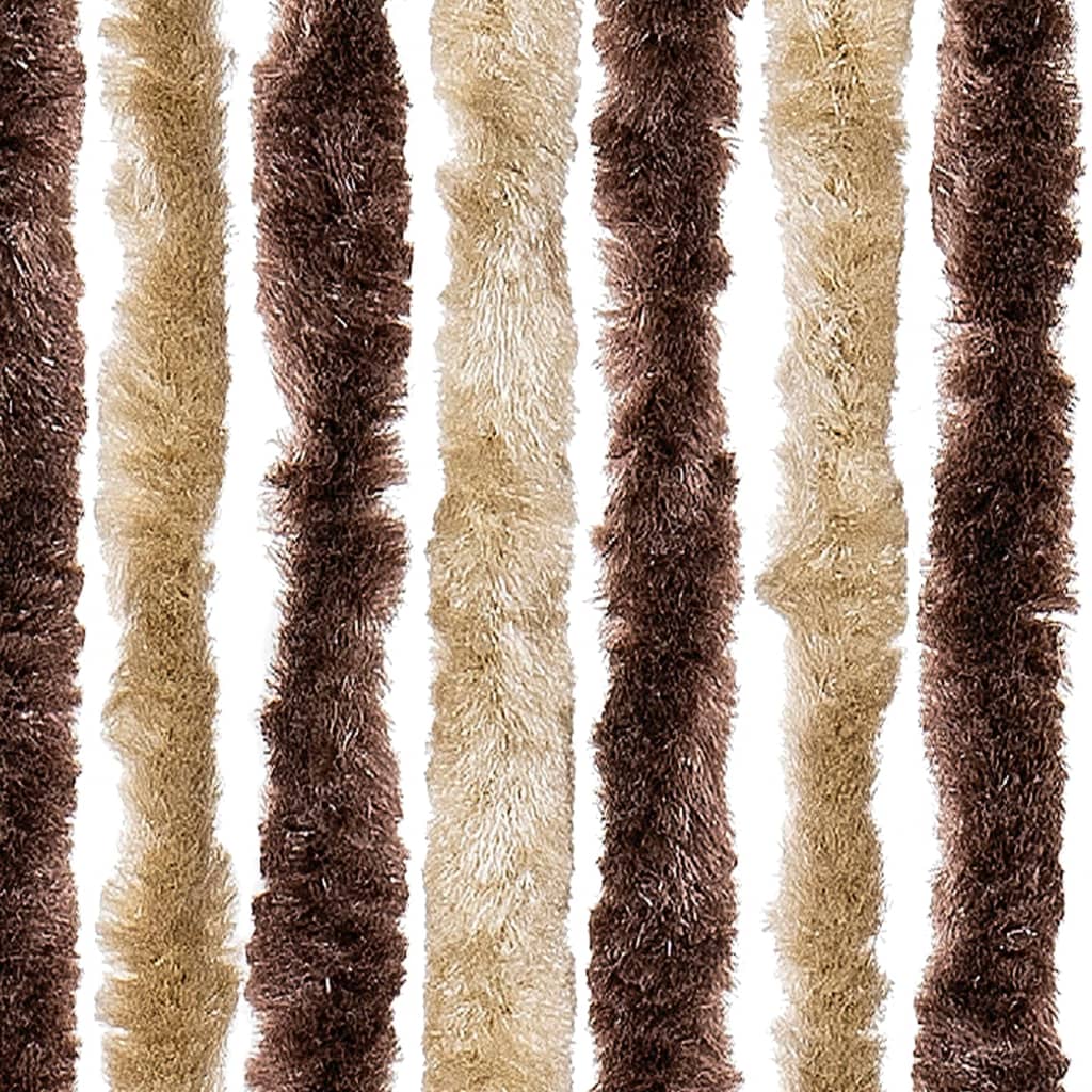 vidaXL Zasłona przeciwko owadom, beż i jasny brąz, 100x200 cm, szenil