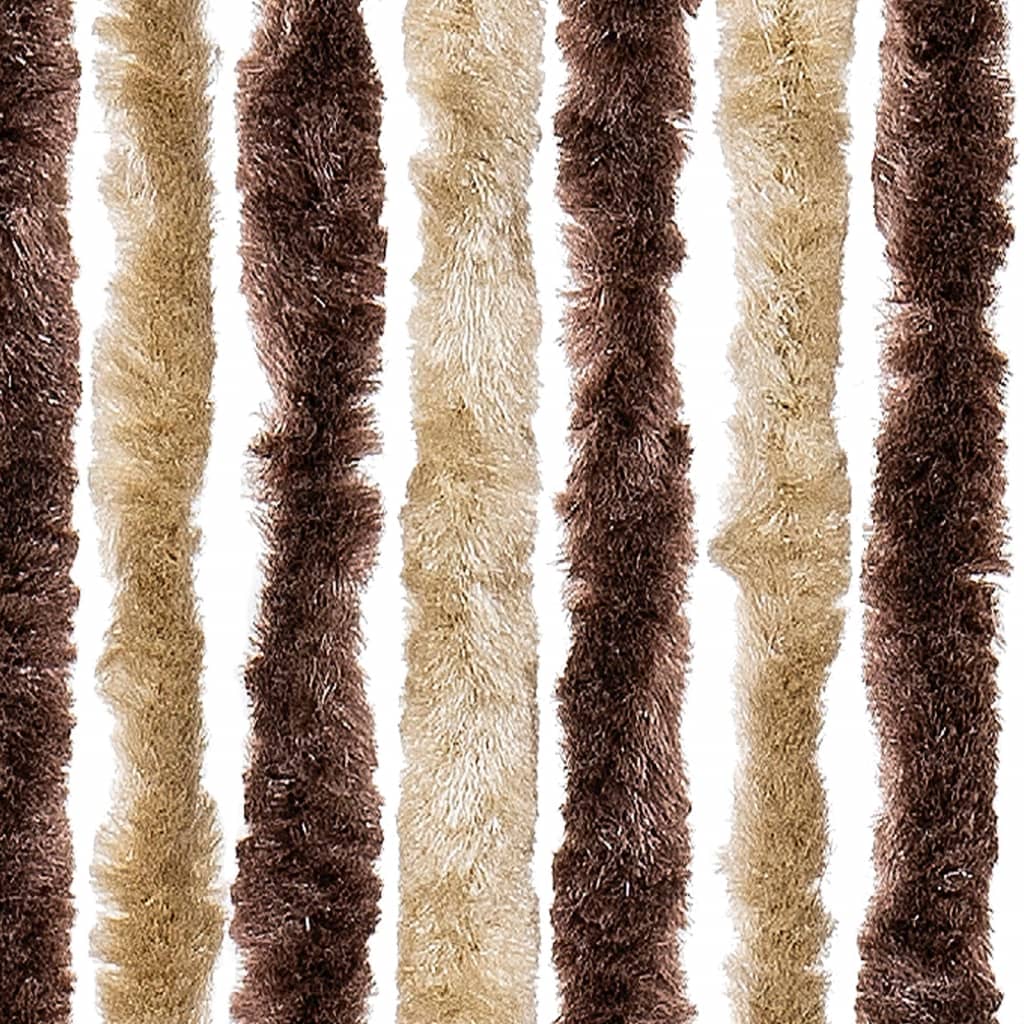 vidaXL Zasłona przeciwko owadom, beż i jasny brąz, 100x230 cm, szenil