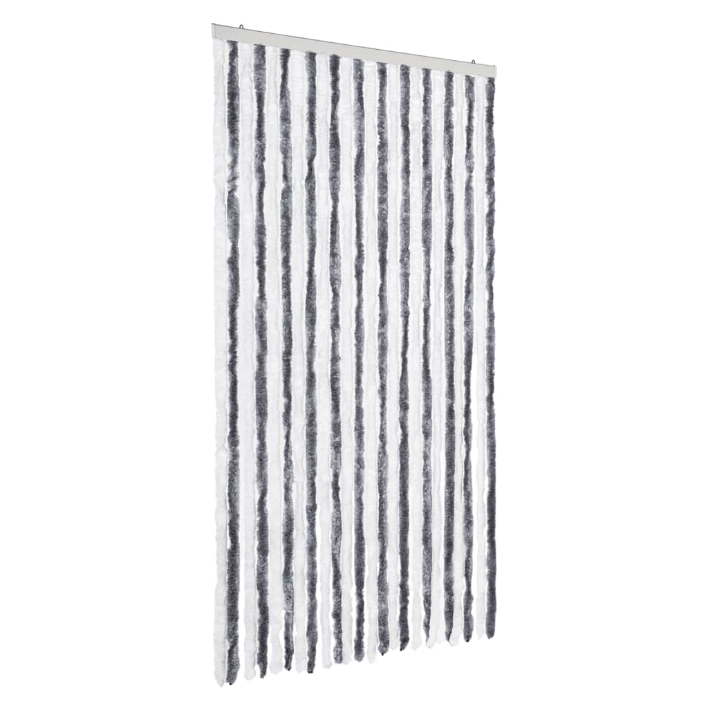 vidaXL Zasłona przeciwko owadom, szaro-biała, 100x200 cm, szenil