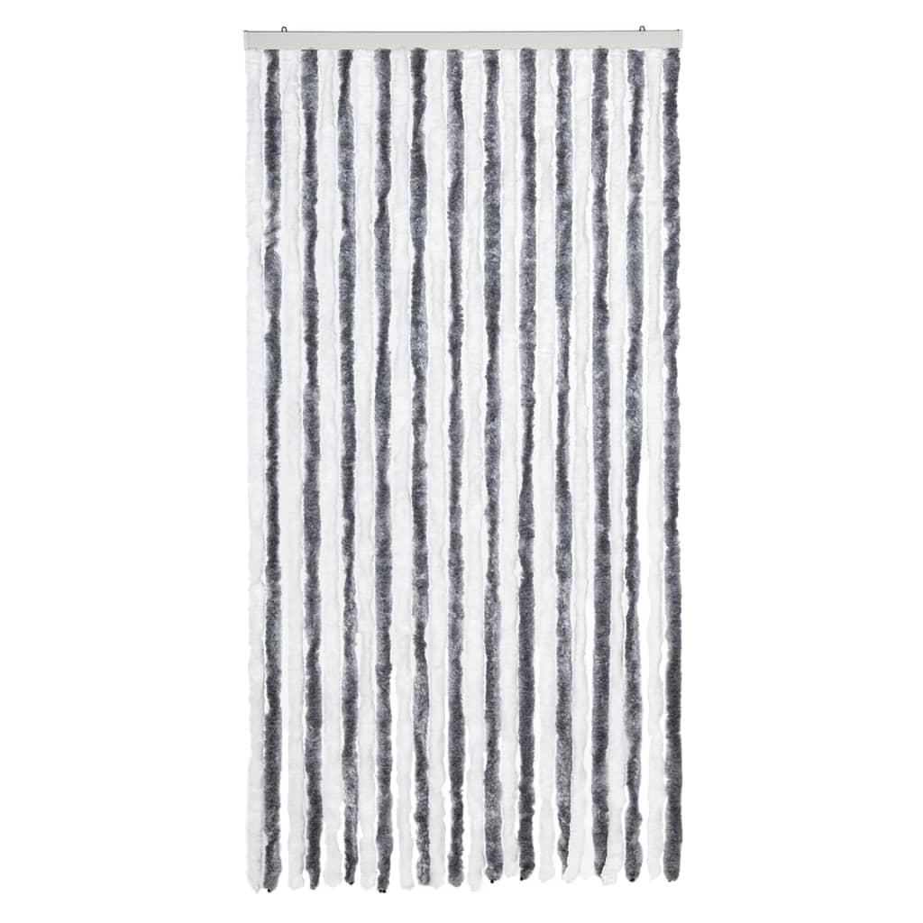 vidaXL Zasłona przeciwko owadom, szaro-biała, 100x200 cm, szenil