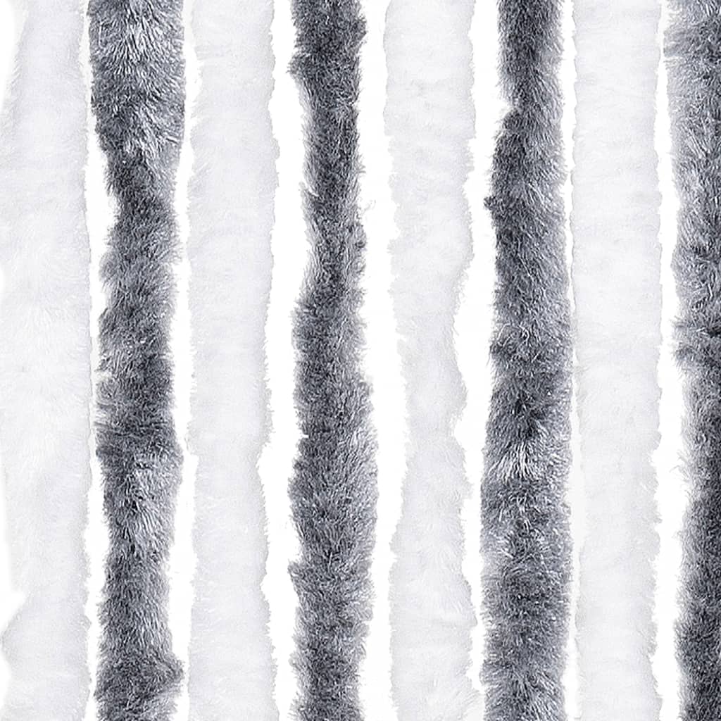 vidaXL Zasłona przeciwko owadom, szaro-biała, 100x200 cm, szenil