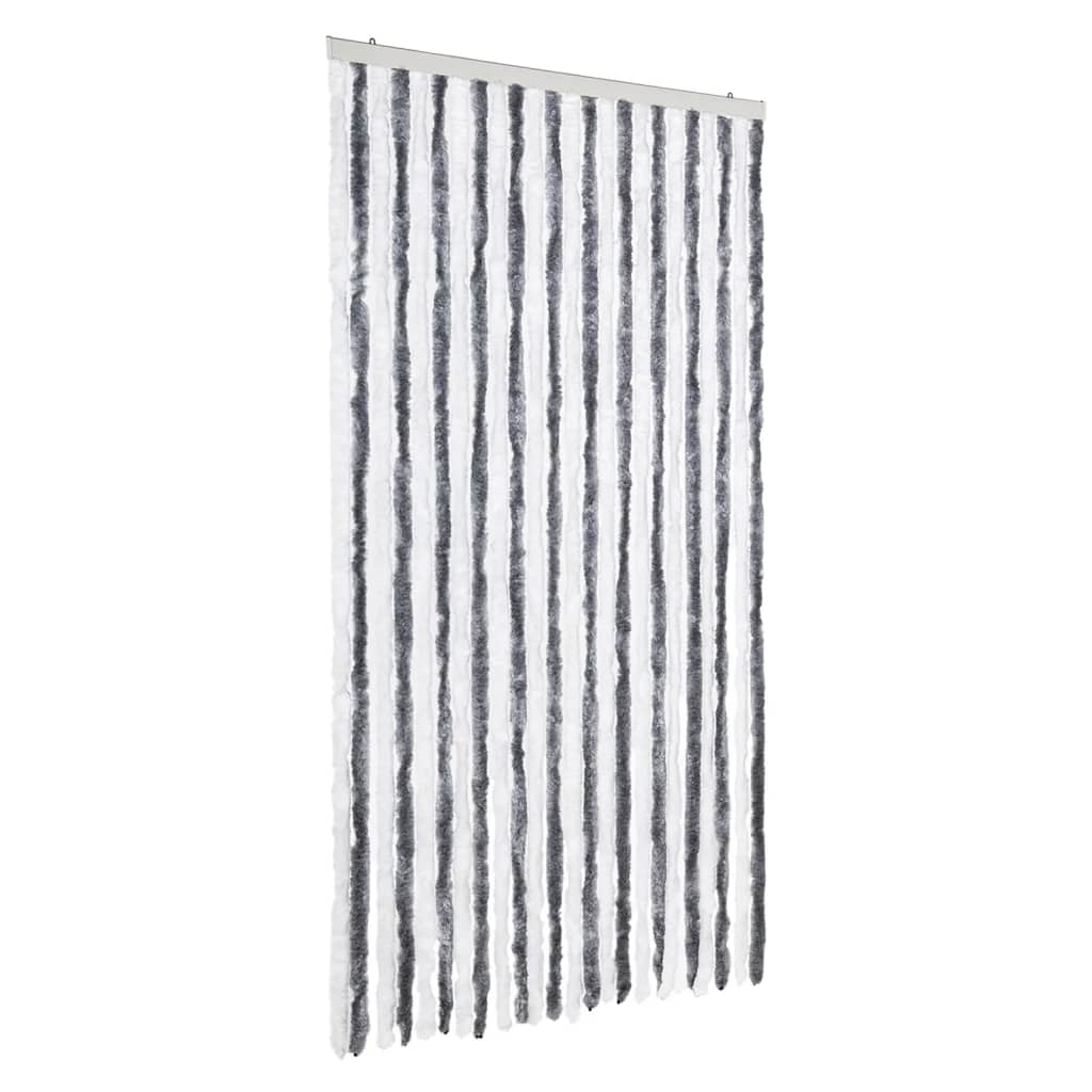 vidaXL Zasłona przeciwko owadom, szaro-biała, 100x230 cm, szenil