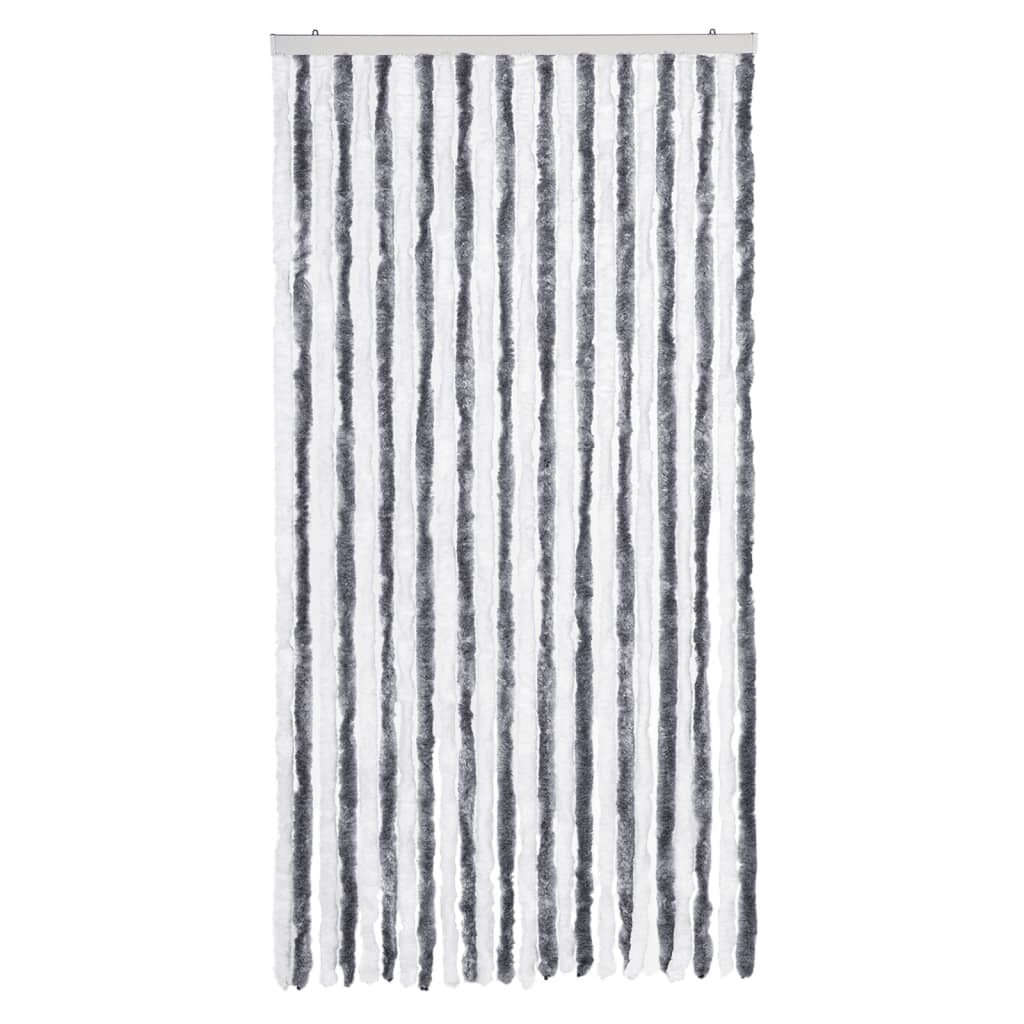 vidaXL Zasłona przeciwko owadom, szaro-biała, 100x230 cm, szenil