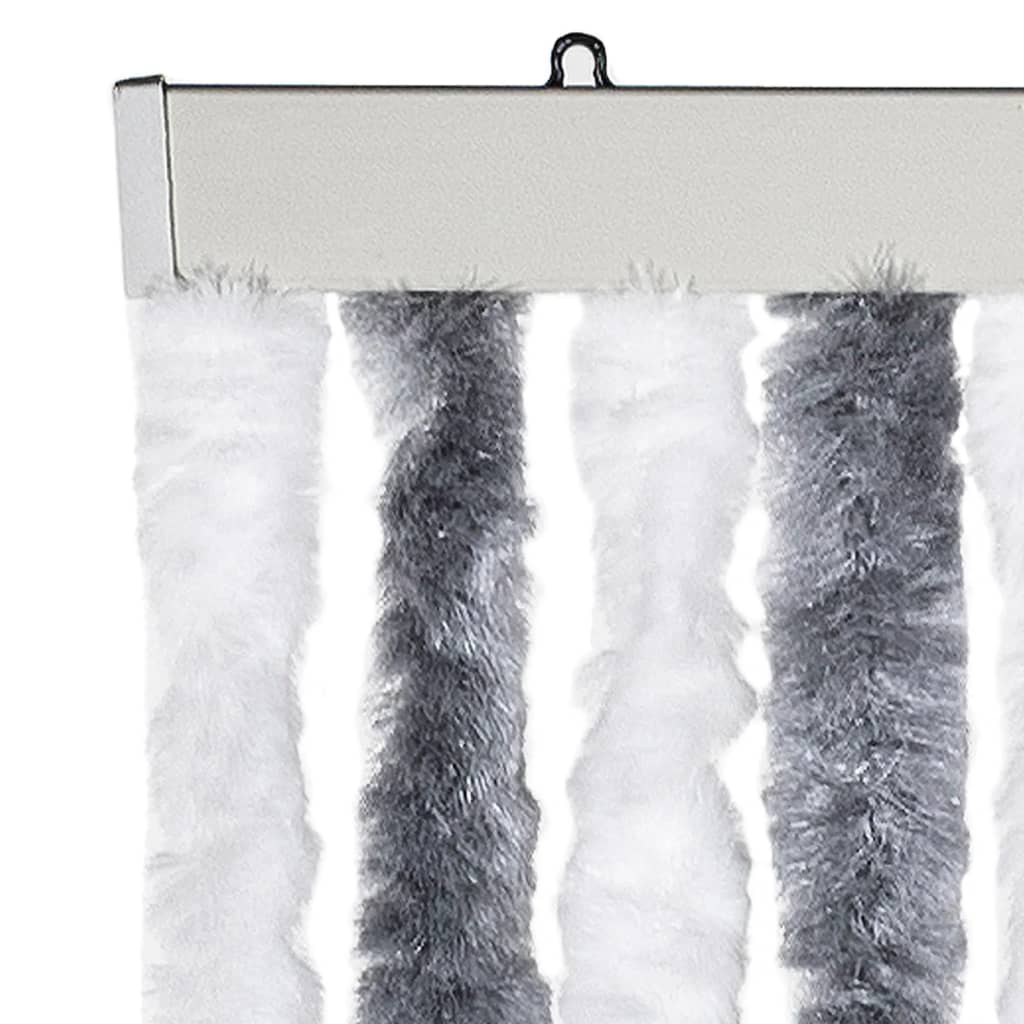 vidaXL Zasłona przeciwko owadom, szaro-biała, 100x230 cm, szenil