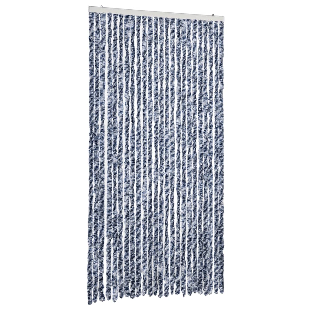 vidaXL Zasłona przeciwko owadom, niebiesko-biała, 100x200 cm, szenil