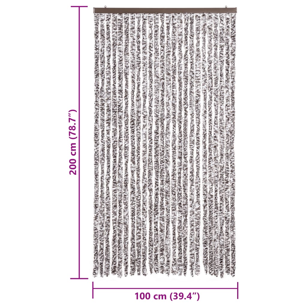 vidaXL Zasłona przeciwko owadom, brązowo-beżowa, 100x200 cm, szenil