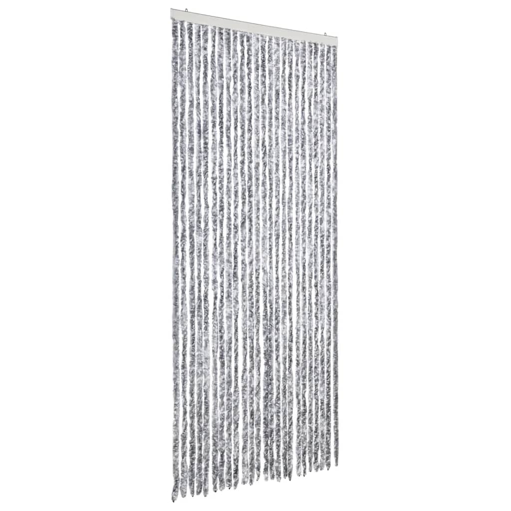 vidaXL Zasłona przeciwko owadom, biało-szara, 100x200 cm, szenil