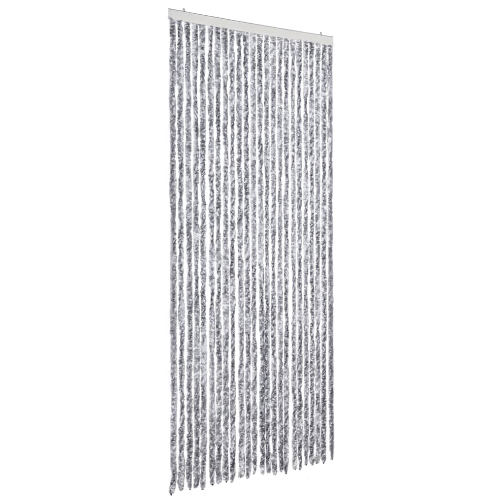 vidaXL Zasłona przeciwko owadom, biało-szara, 100x230 cm, szenil