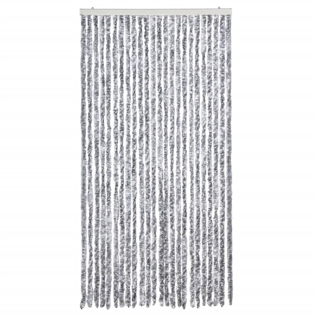 vidaXL Zasłona przeciwko owadom, biało-szara, 100x230 cm, szenil
