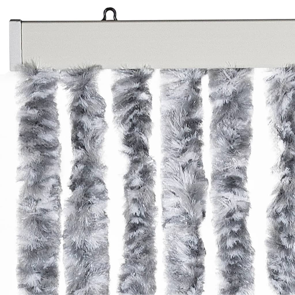 vidaXL Zasłona przeciwko owadom, biało-szara, 100x230 cm, szenil
