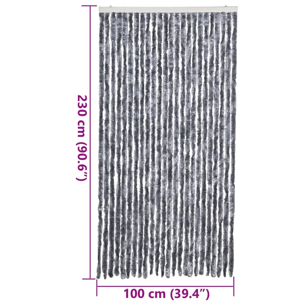 vidaXL Zasłona przeciwko owadom, srebrna, 100x230 cm, szenil