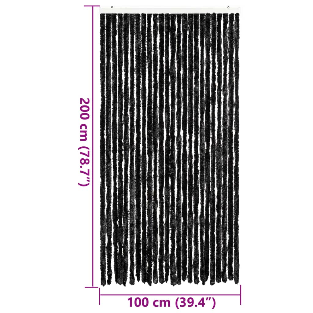 vidaXL Zasłona przeciwko owadom, antracytowa, 100x200 cm, szenil