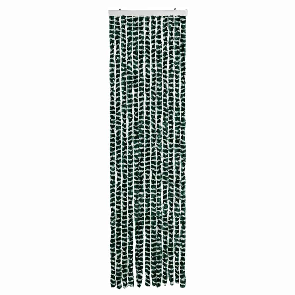 vidaXL Zasłona przeciwko owadom, zielono-biała, 56x200 cm, szenilowa