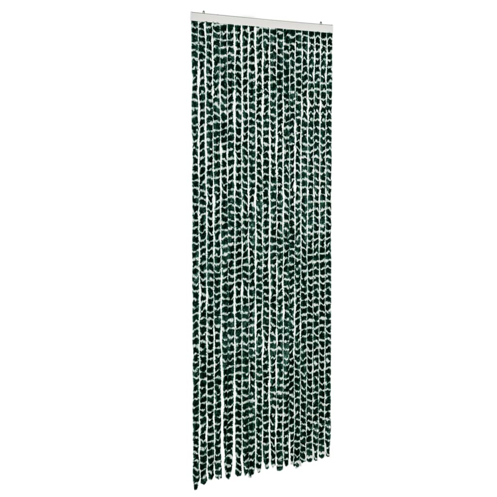 vidaXL Zasłona przeciwko owadom, zielono-biała, 90x200 cm, szenil