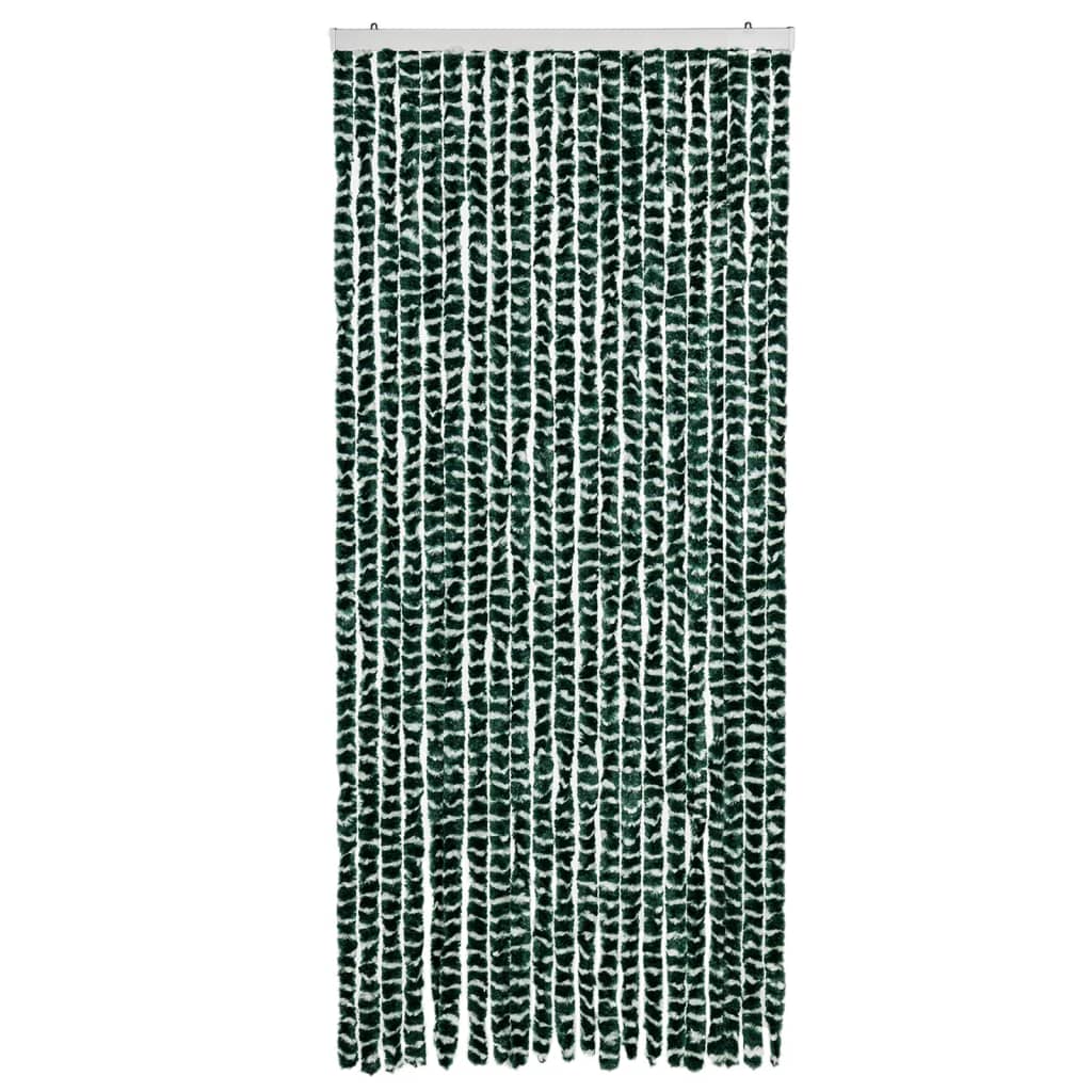 vidaXL Zasłona przeciwko owadom, zielono-biała, 90x200 cm, szenil