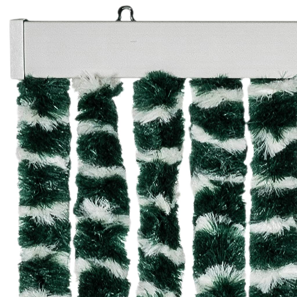 vidaXL Zasłona przeciwko owadom, zielono-biała, 90x200 cm, szenil