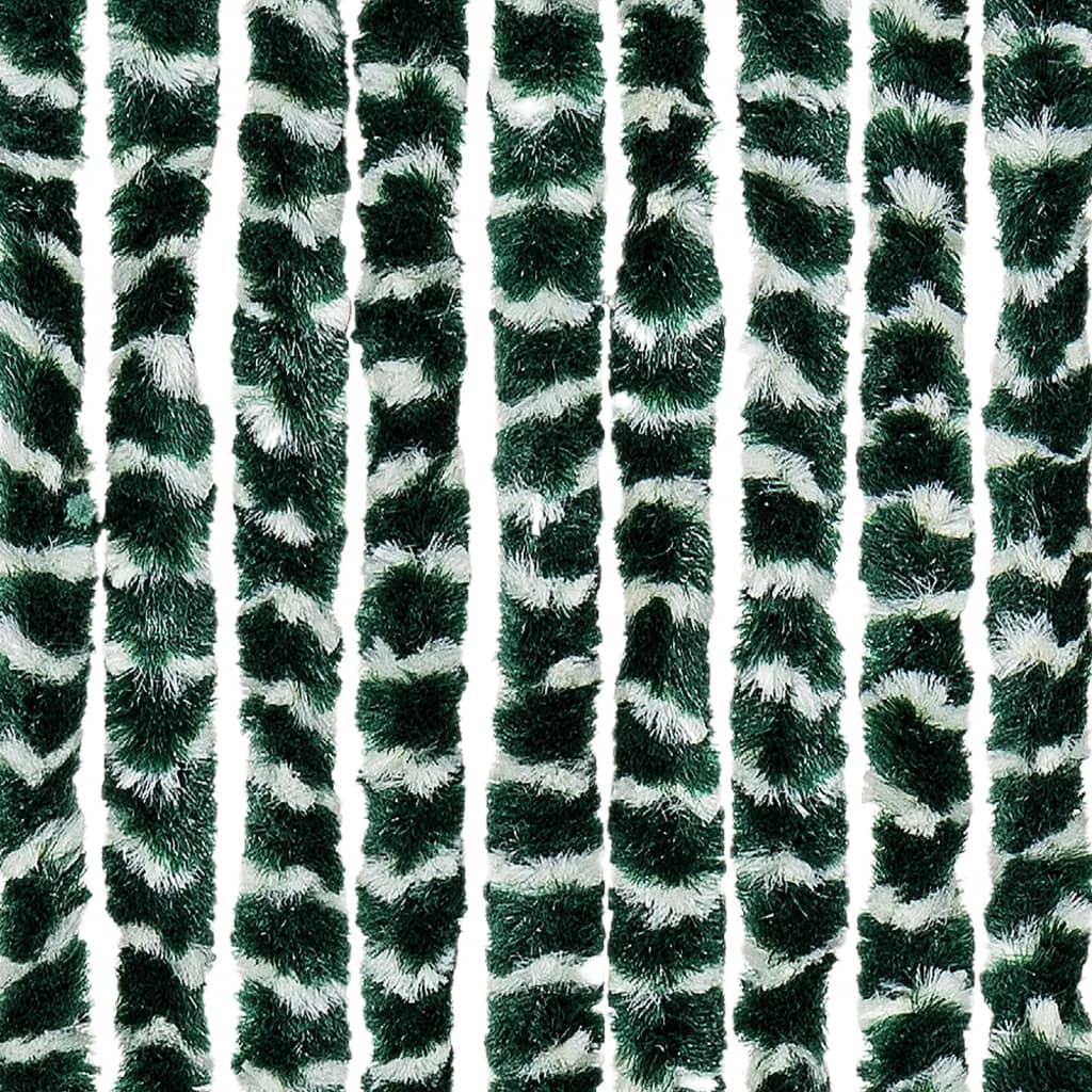 vidaXL Zasłona przeciwko owadom, zielono-biała, 90x200 cm, szenil