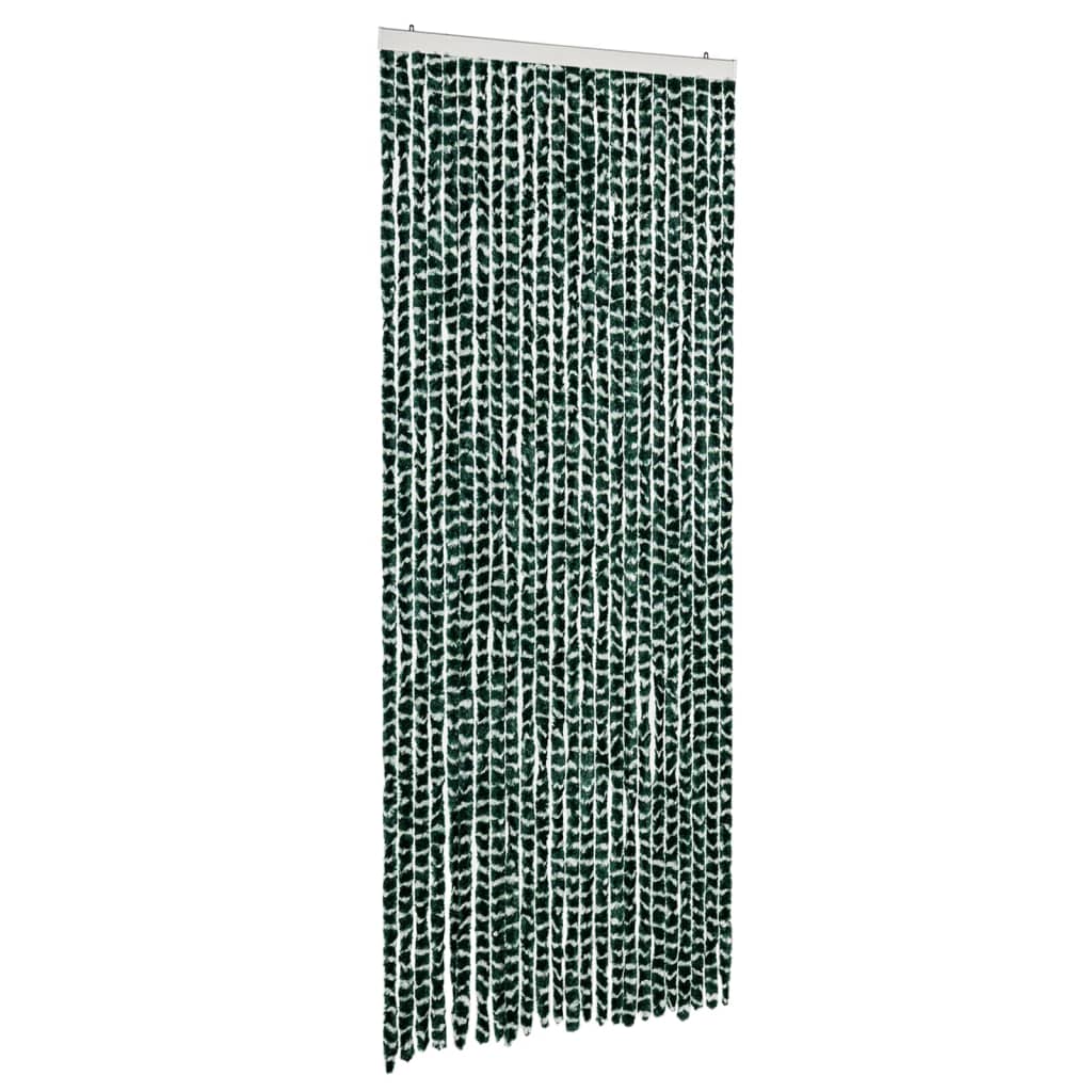 vidaXL Zasłona przeciwko owadom, zielono-biała, 100x200 cm, szenil