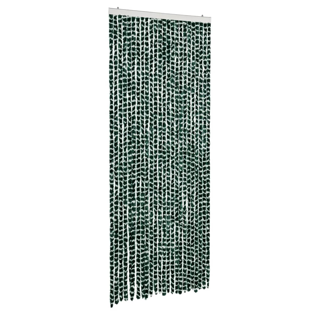 vidaXL Zasłona przeciwko owadom, zielono-biała, 100x230 cm, szenil