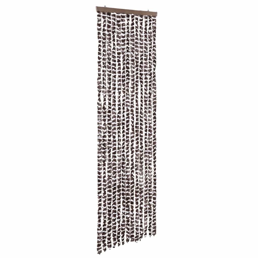 vidaXL Zasłona przeciwko owadom, beżowo-brązowa, 56x200 cm, szenilowa