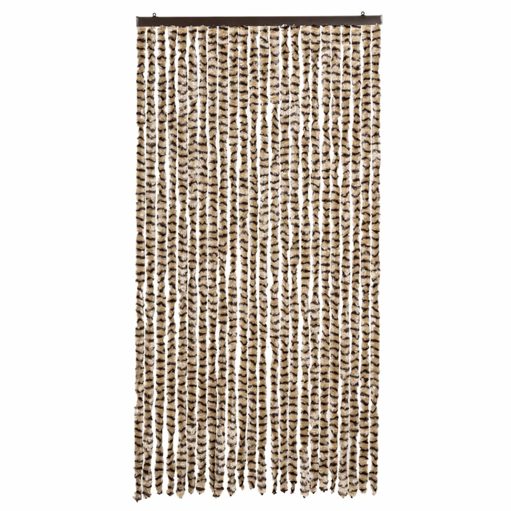vidaXL Zasłona przeciwko owadom, beżowo-brązowa, 100x200 cm, szenil