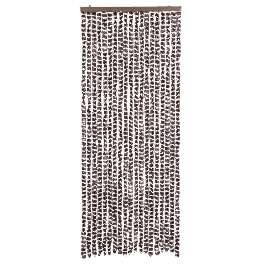 vidaXL Zasłona przeciwko owadom, brązowo-biała, 56x200 cm, szenilowa