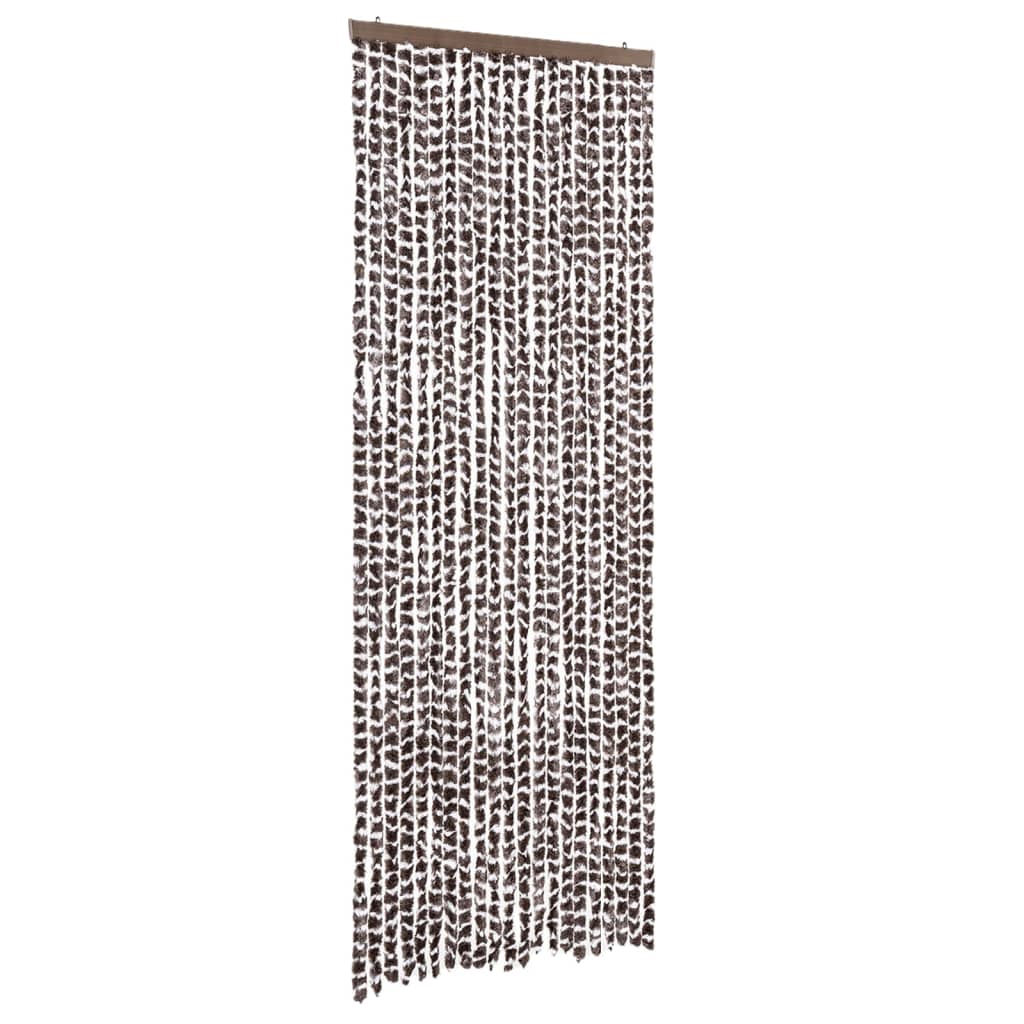 vidaXL Zasłona przeciwko owadom, brązowo-biała, 90x200 cm, szenil