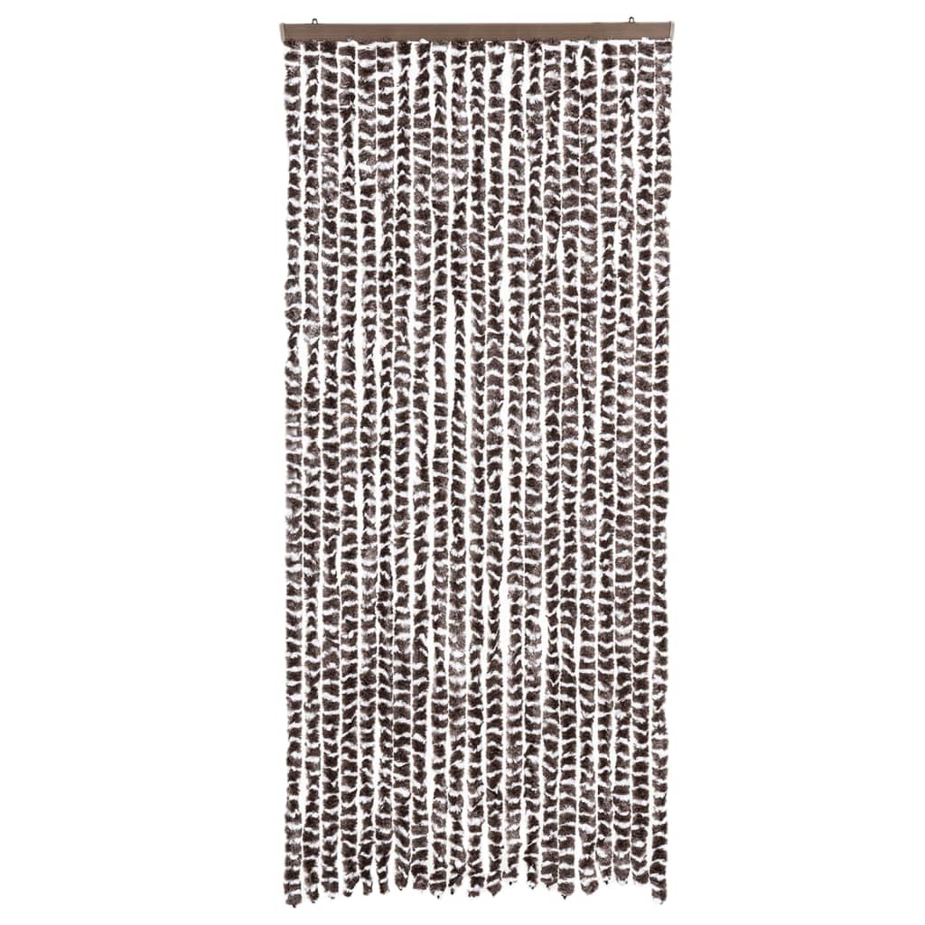 vidaXL Zasłona przeciwko owadom, brązowo-biała, 90x200 cm, szenil