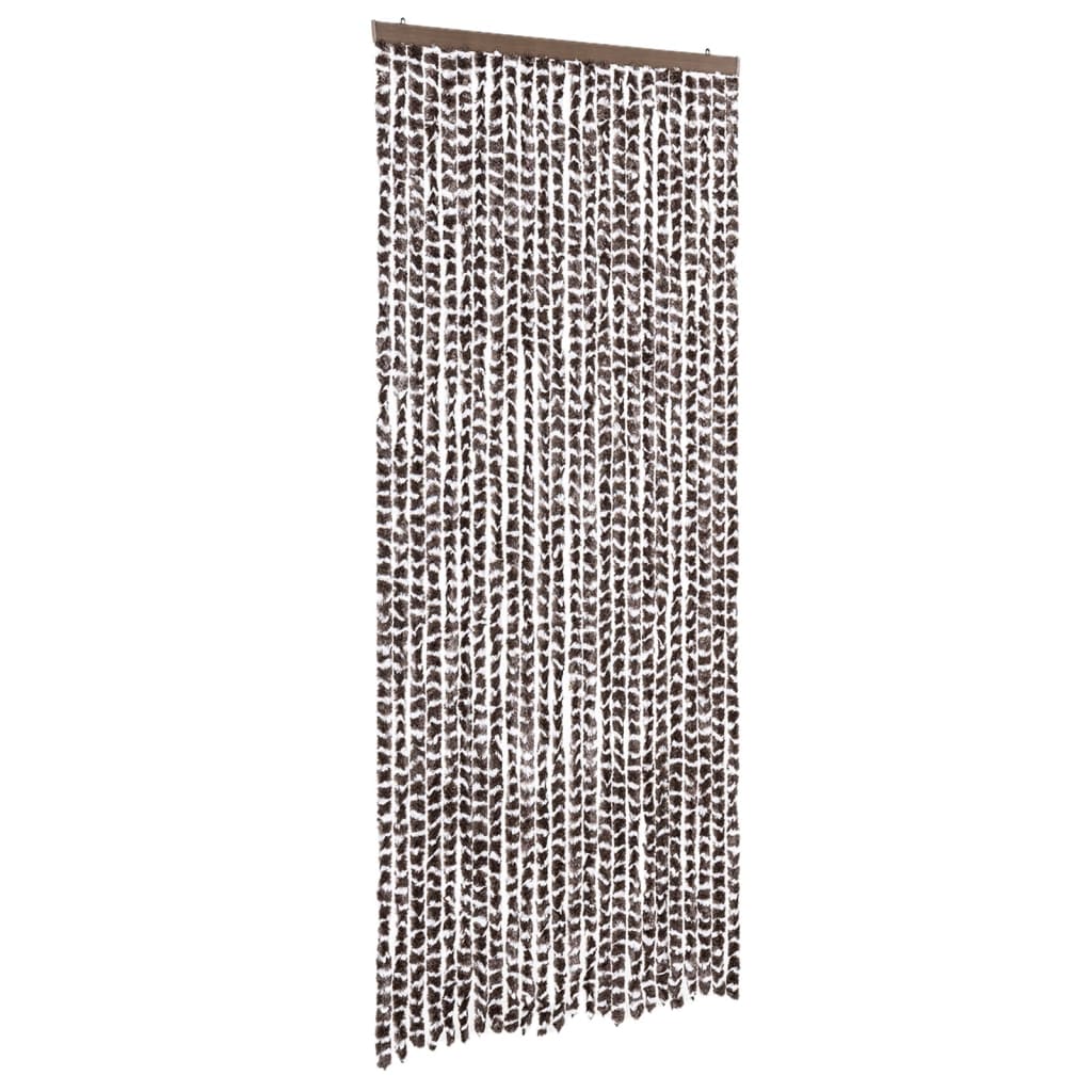 vidaXL Zasłona przeciwko owadom, brązowo-biała, 100x200 cm, szenil