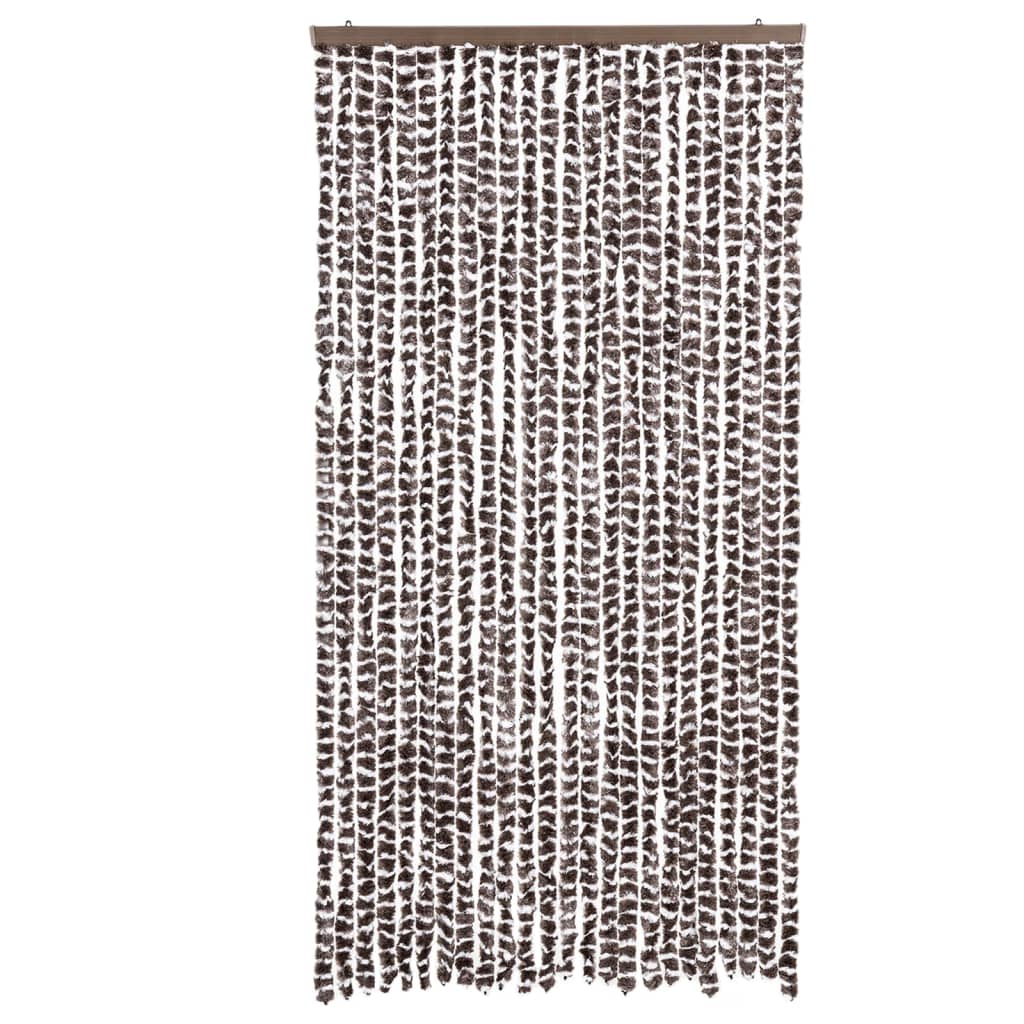 vidaXL Zasłona przeciwko owadom, brązowo-biała, 100x200 cm, szenil