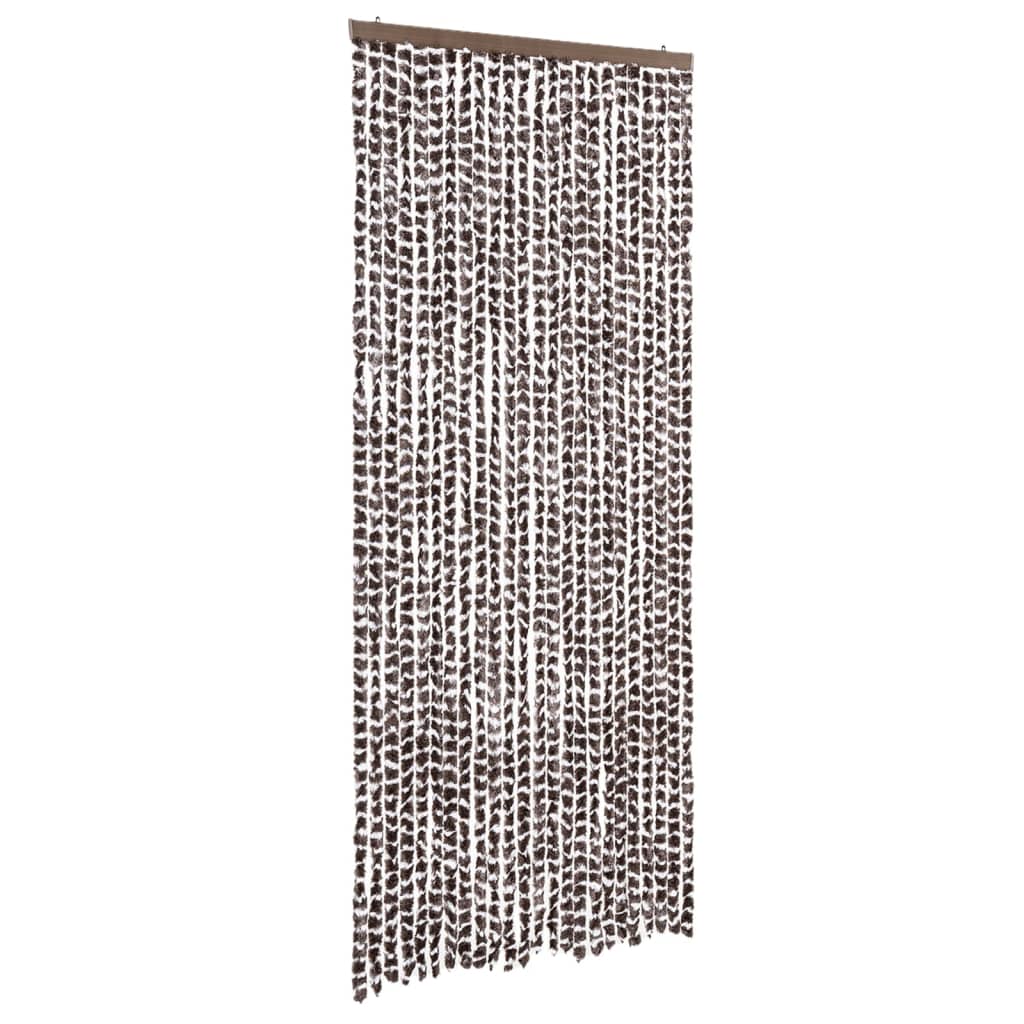 vidaXL Zasłona przeciwko owadom, brązowo-biała, 100x230 cm, szenil