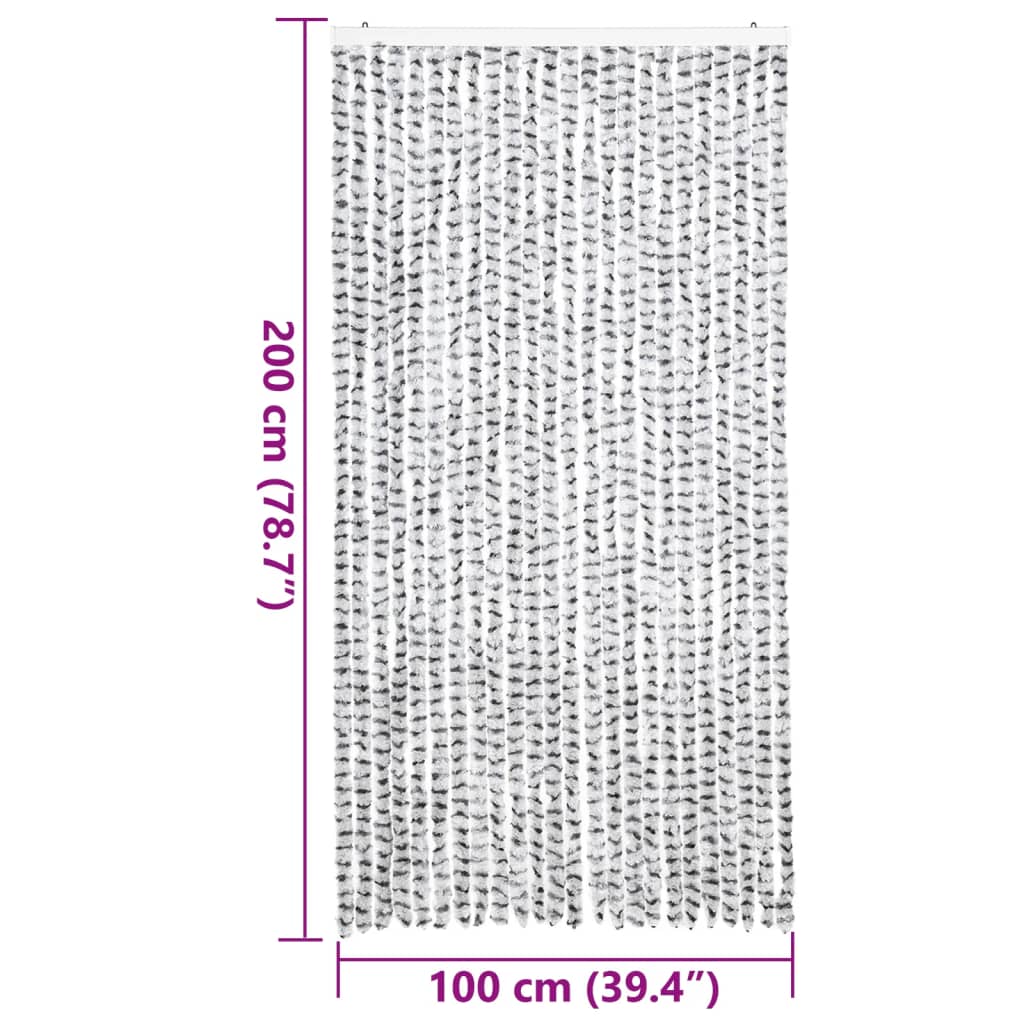 vidaXL Zasłona przeciwko owadom, jasnoszaro-ciemnoszara, 100x200 cm
