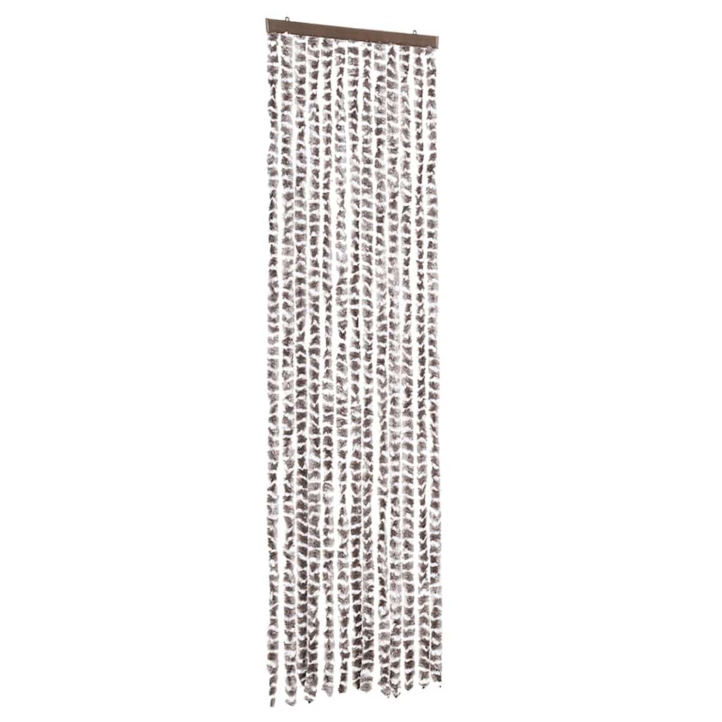 vidaXL Zasłona przeciwko owadom, taupe i biel, 56x200 cm, szenilowa