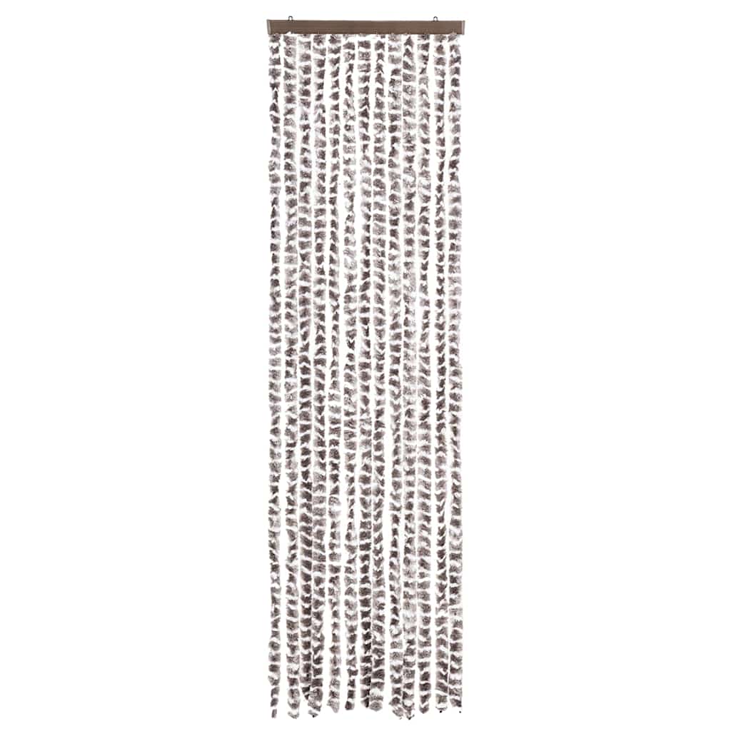 vidaXL Zasłona przeciwko owadom, taupe i biel, 56x200 cm, szenilowa