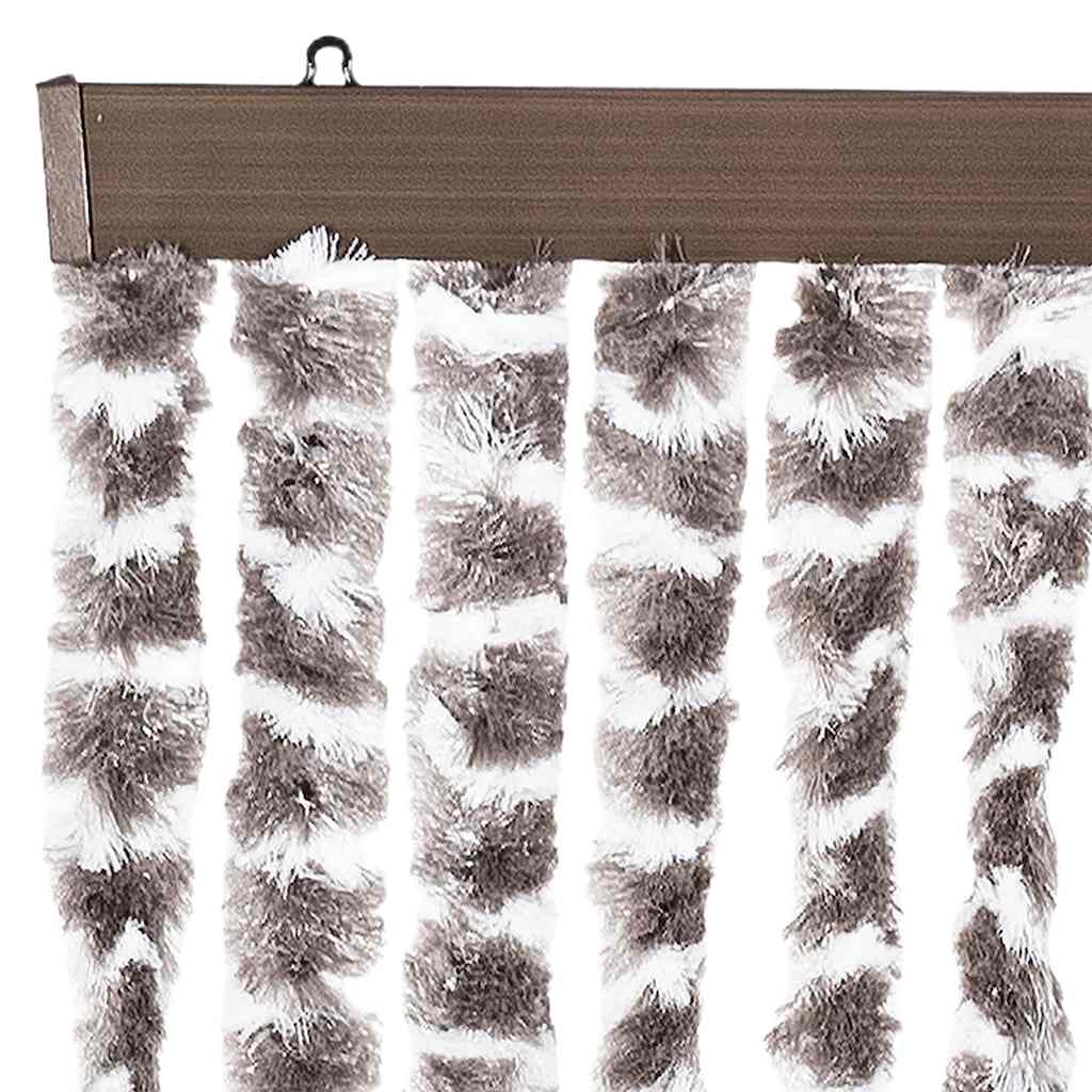 vidaXL Zasłona przeciwko owadom, taupe i biel, 56x200 cm, szenilowa